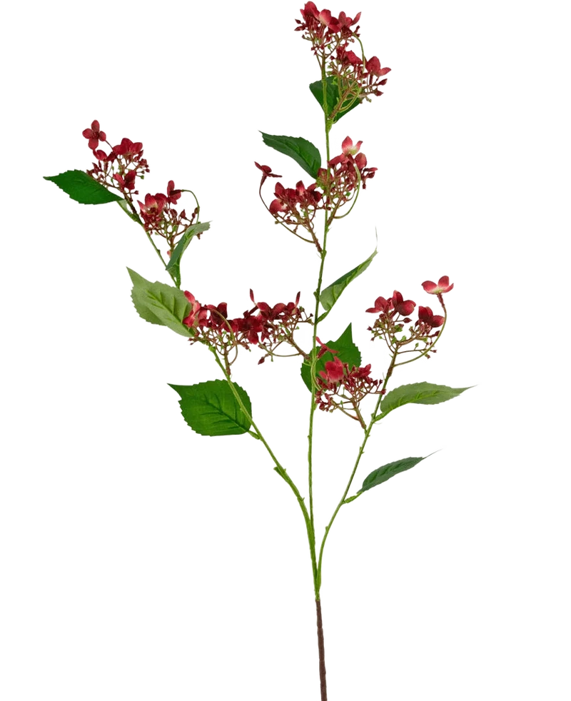 Kunstbloem Wilde Hydrangea 86 cm rood