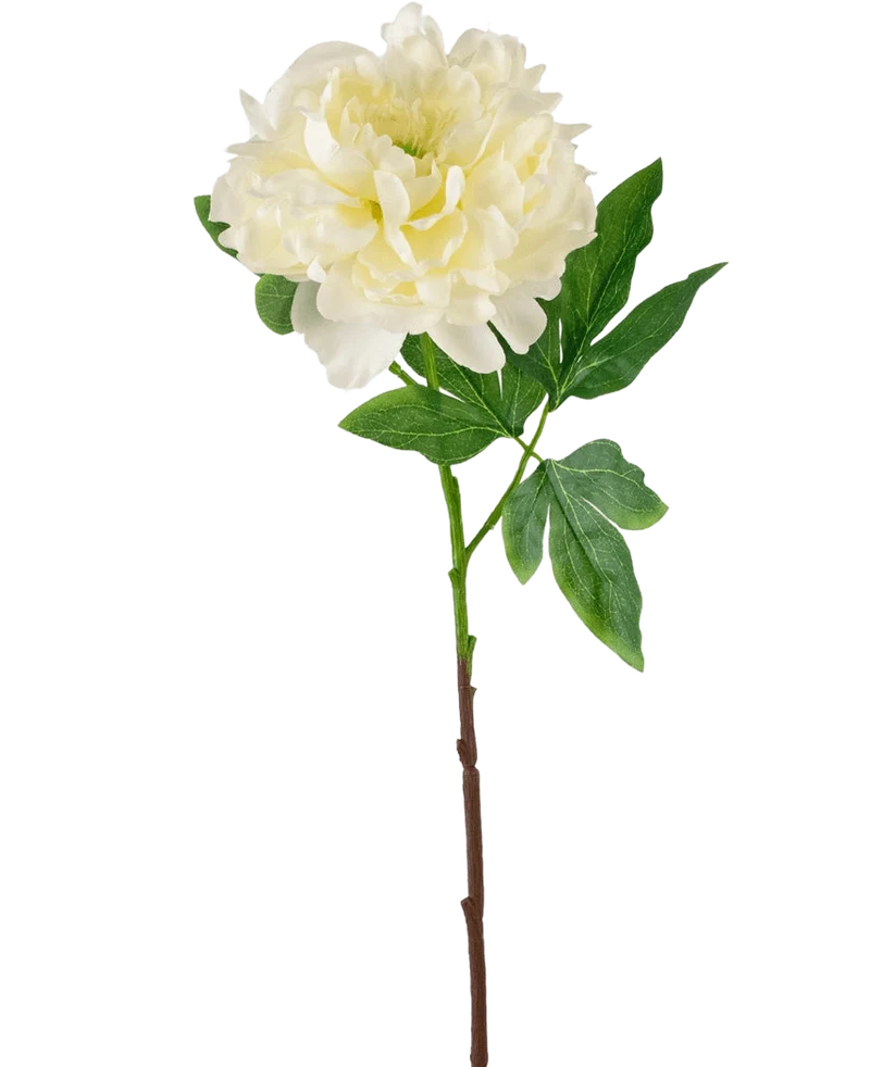 Kunstbloem Pioen 61 cm wit