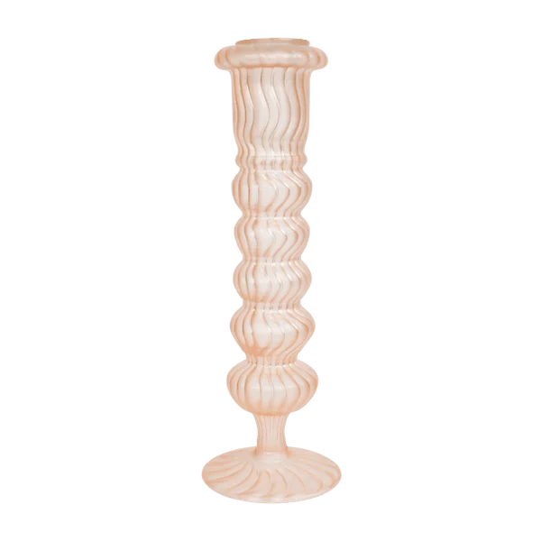Kandelaar - Glas Frosted klassieke Blush