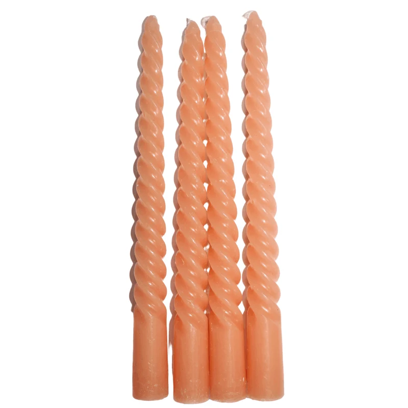 Swirl kaarsen set van 4 - Peach