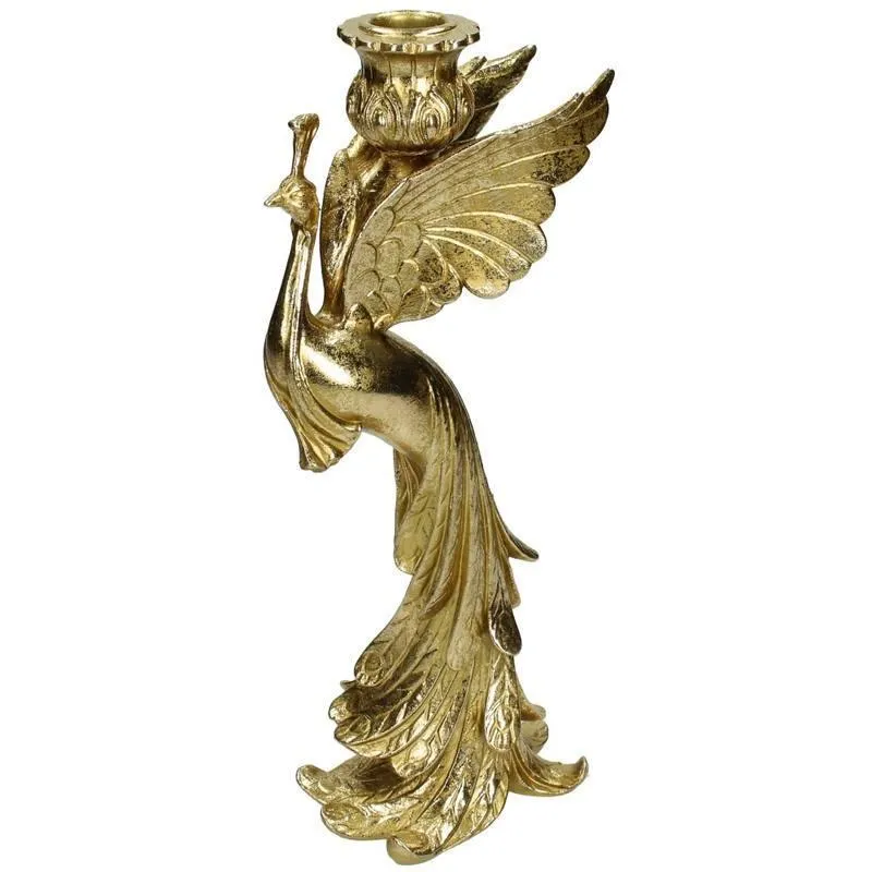 Kandelaar - Pauw Goud