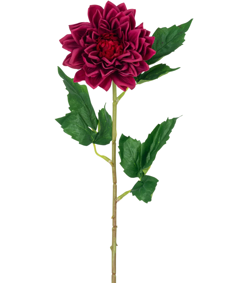 Kunstbloem Dahlia Real Touch donker rood 54 cm