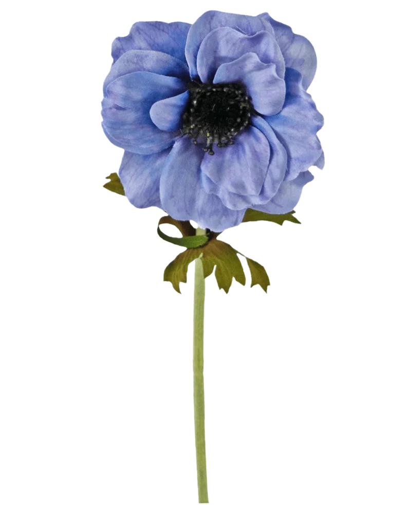 Kunstbloem Anemoon 35 cm blauw