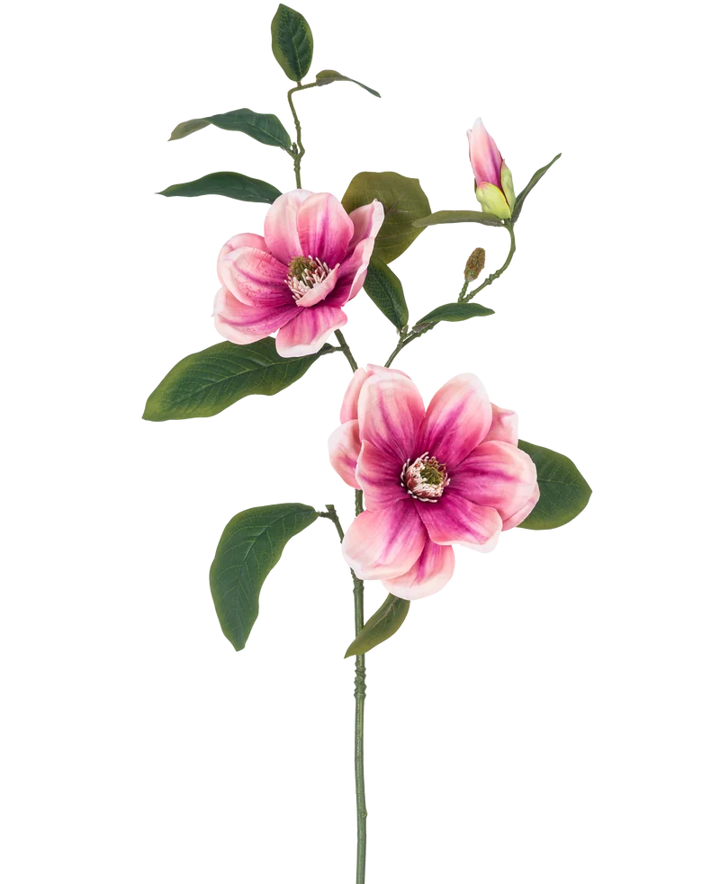 Kunstbloem Magnolia 82 cm roze/wit