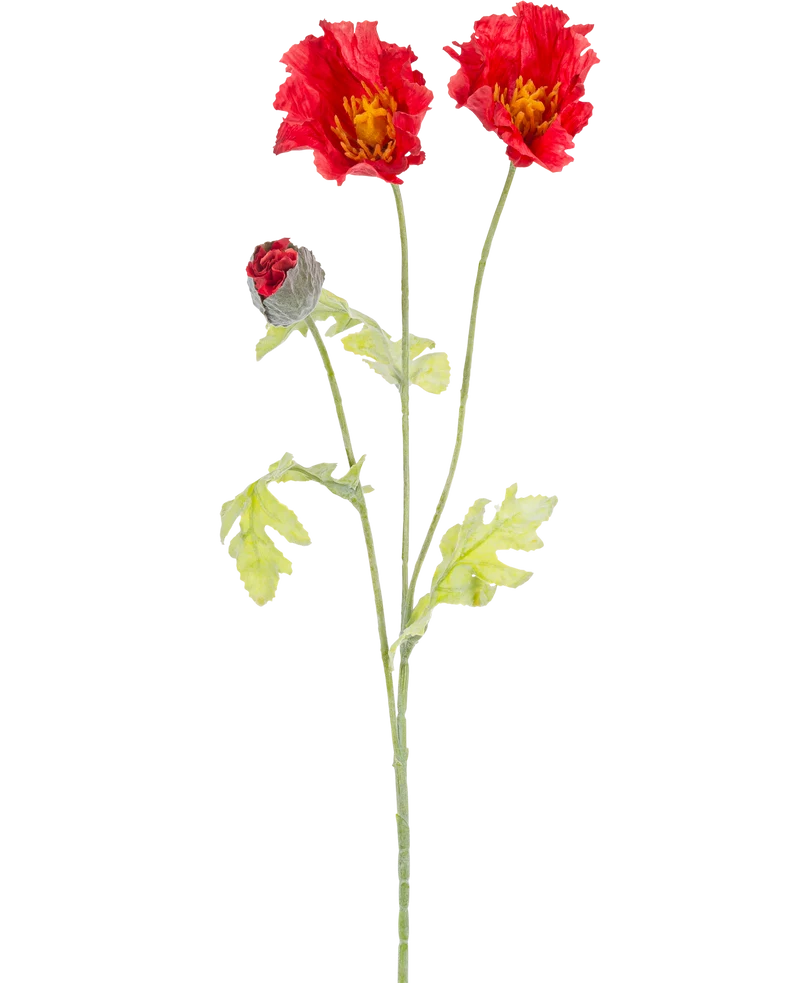 Kunstbloem Poppy 73 cm rood