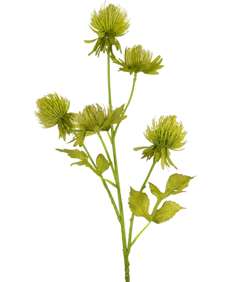 Kunstbloem Distel 66 cm groen