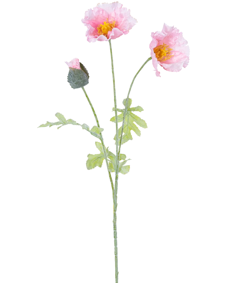 Kunstbloem Poppy 73 cm licht roze