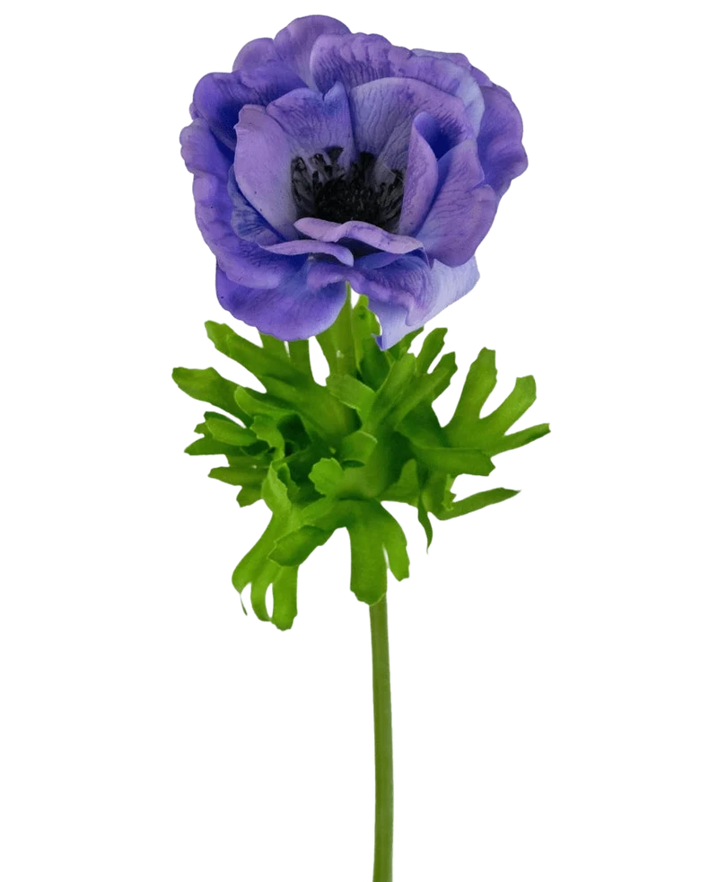 Kunstanemoon Real Touch Blauw Paars 52cm