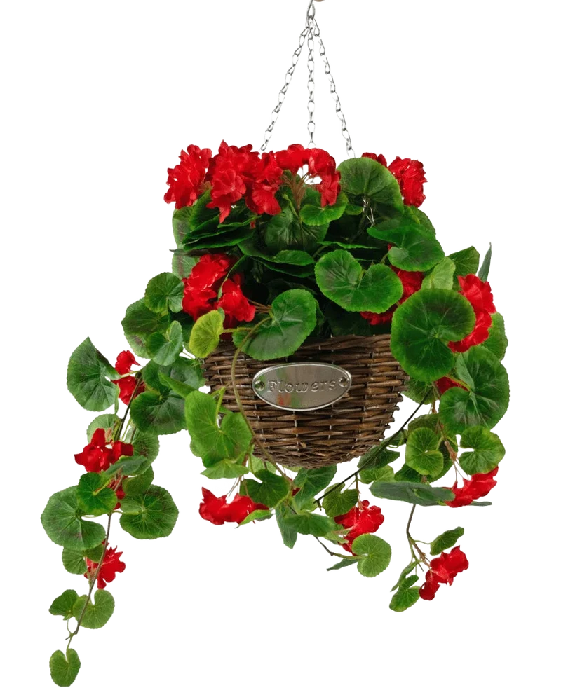 Kunstbegonia Rood in Mand UV 70cm