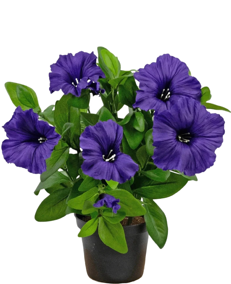 Kunstbloem Petunia plant UV 25 cm paars