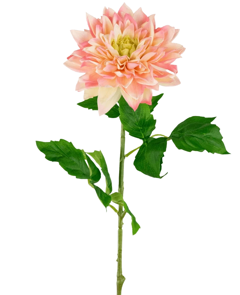 Kunst Georgine Real Touch Geel/roze 70cm