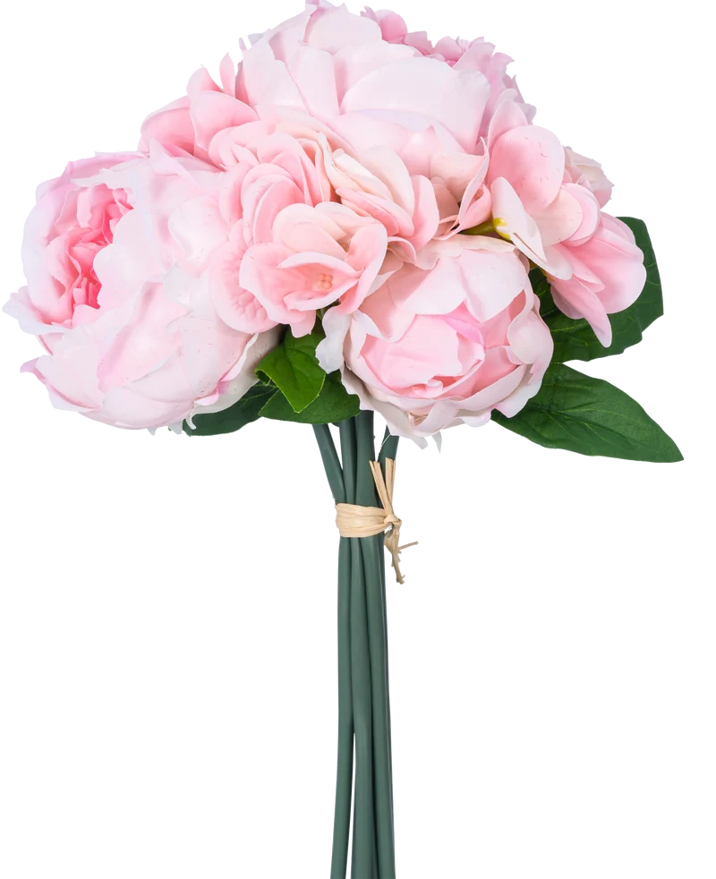 Kunstboeket mix bloemen Real Touch Roze 30 cm
