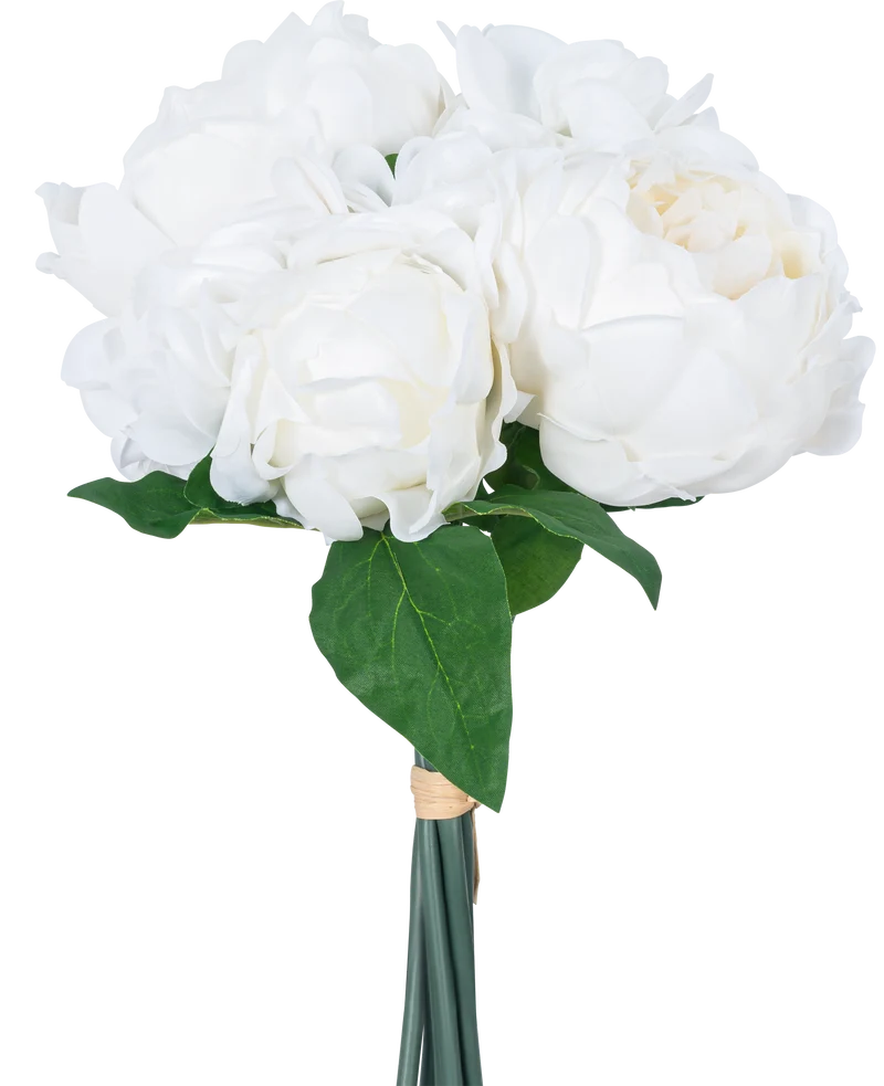Kunstboeket mix bloemen Real Touch Wit 30 cm