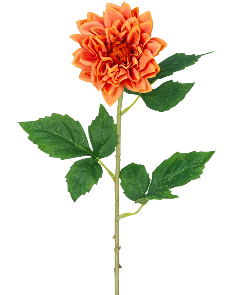 Kunstbloem Dahlia Real Touch oranje 54 cm