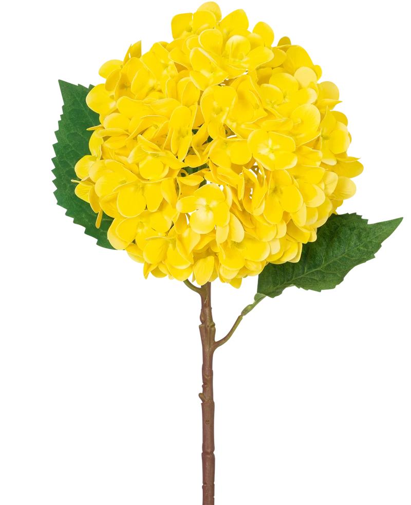 Kunstbloem Hortensia Real Touch geel 58 cm
