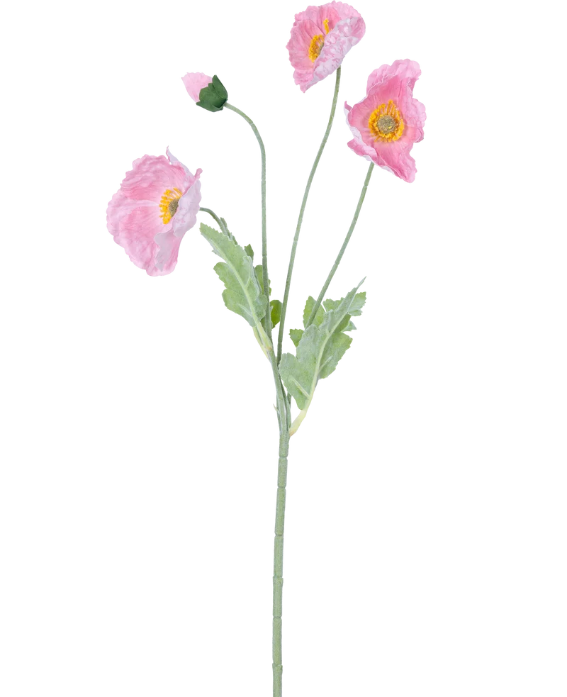 Kunstbloem Poppy Real Touch Roze 60 cm