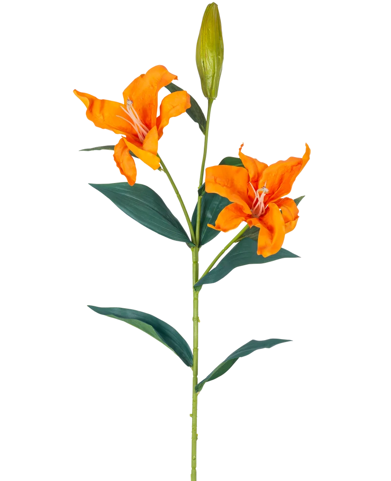 Kunstbloem Lelie Real Touch oranje 95 cm