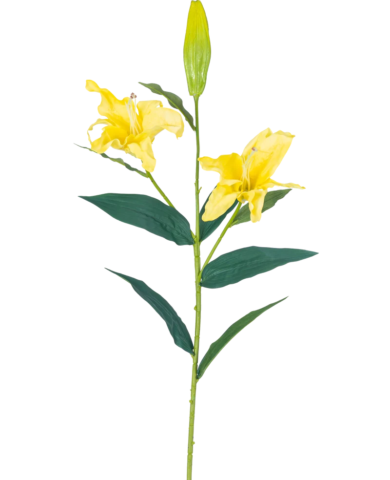 Kunstbloem Lelie Real Touch Geel 95 cm