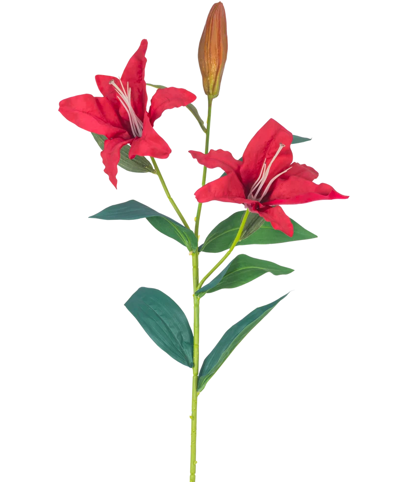 Kunstbloem Lelie Real Touch rood 95 cm