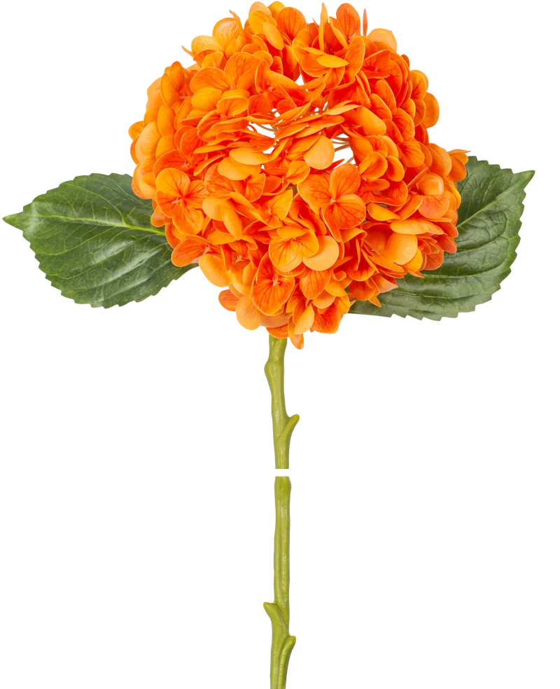 Kunstbloem Charlotte hortensia Real Touch oranje 49 cm