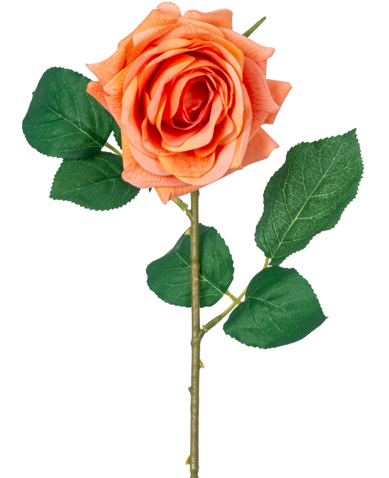 Kunstbloem Crystal touch moisturizing roos Real Touch oranje 43 cm