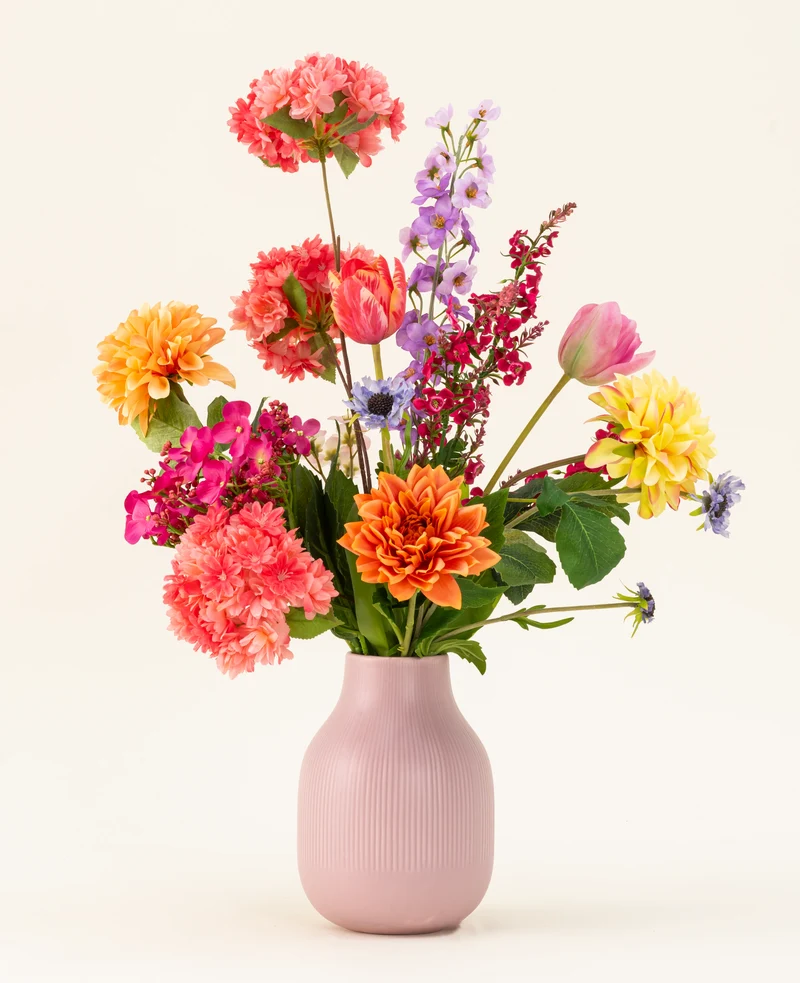 Zijden kunstbloemen boeket Colourburst Blossom