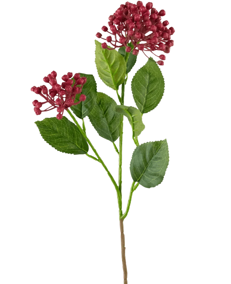 Kunstbloem Hydrangea 55 cm donkerroze