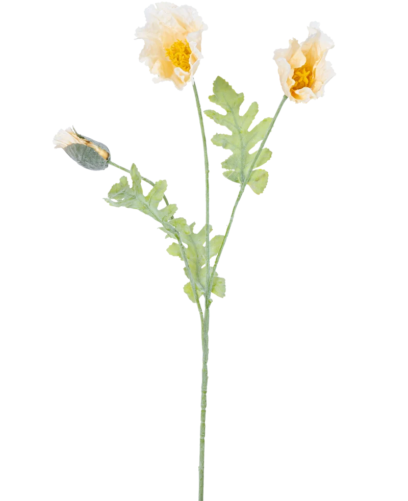 Kunstbloem Poppy 73 cm crème