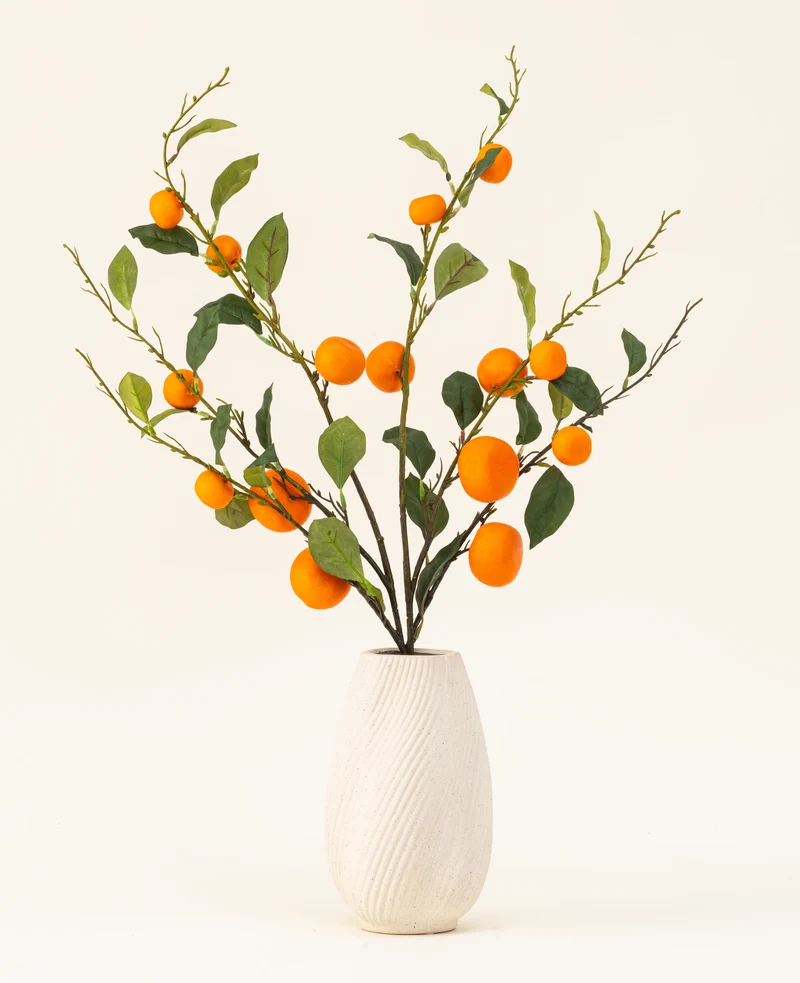 Zijden kunstbloemen boeket Mandarijn
