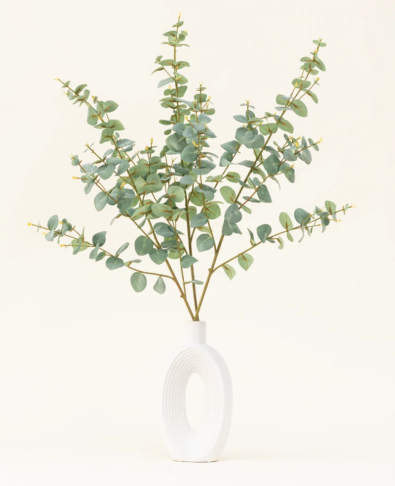 Zijden kunstbloemen boeket Eucalyptus