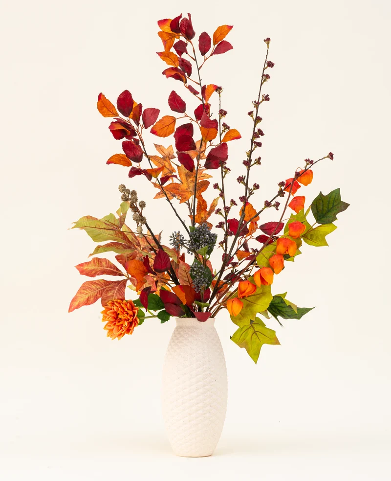 Zijden kunstbloemen boeket Chestnut Charm