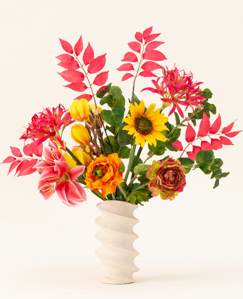 Zijden kunstbloemen boeket Floral Funn