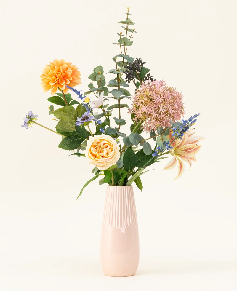 Zijden kunstbloemen boeket Earth & Petal