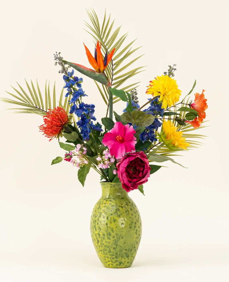 Zijden kunstbloemen boeket Hibiscus Fiesta