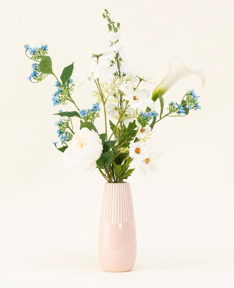 Zijden kunstbloemen boeket Whispers of White