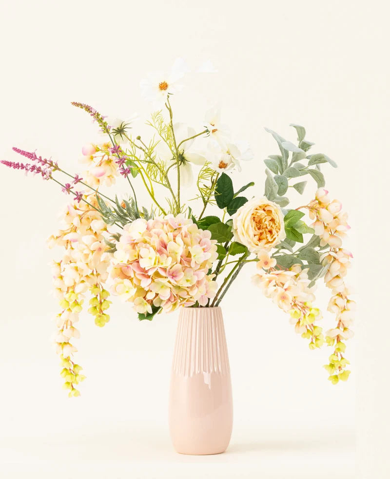 Zijden kunstbloemen boeket Blushing Beauty