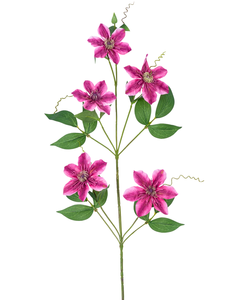Kunstbloem Clematis dubbel 78 cm paars