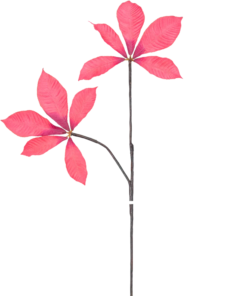 Kunsttak Kastanjeblad 63 cm rood