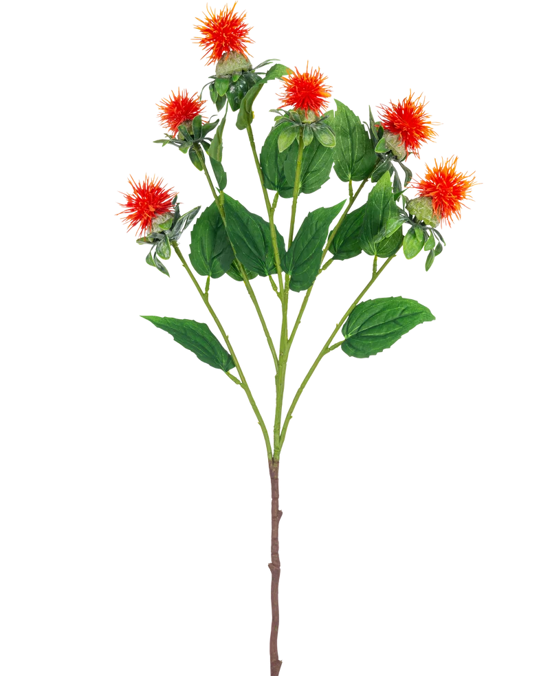 Kunstbloem Saffloer 79 cm oranje