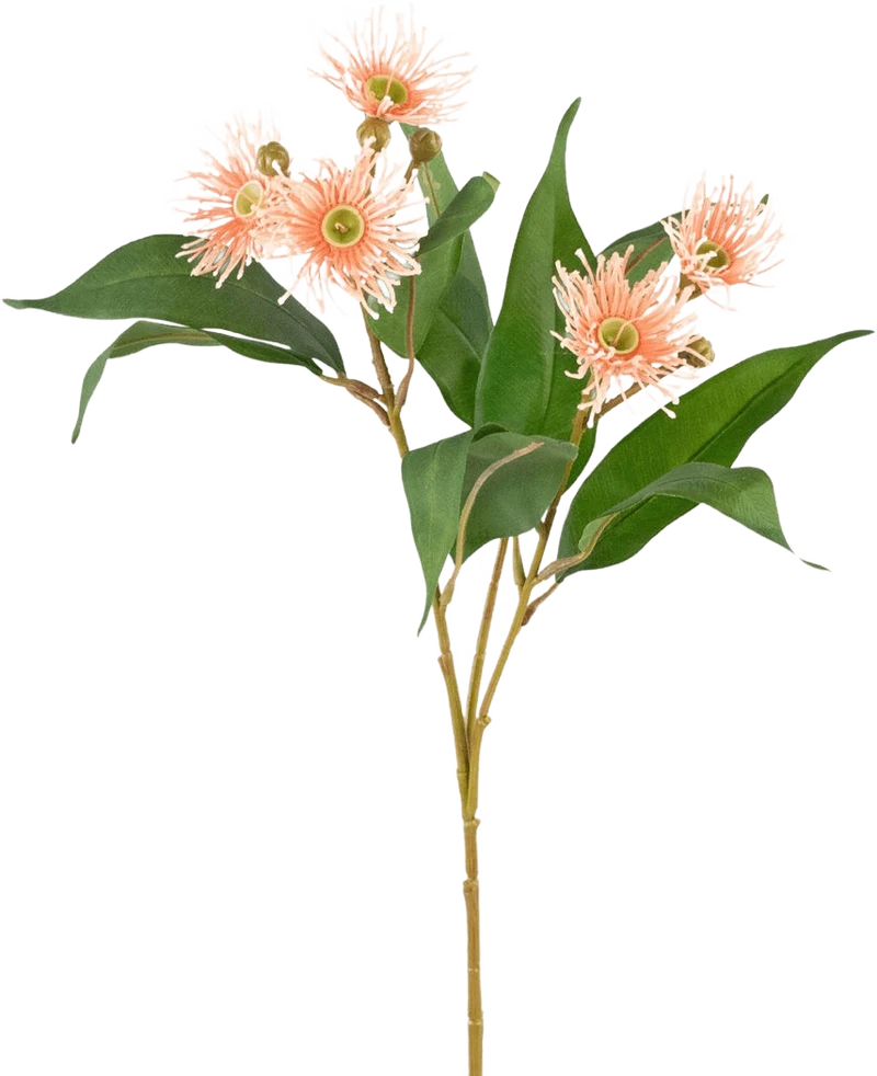 Kunsttak Bloeiende Eucalyptus 62 cm oud roze