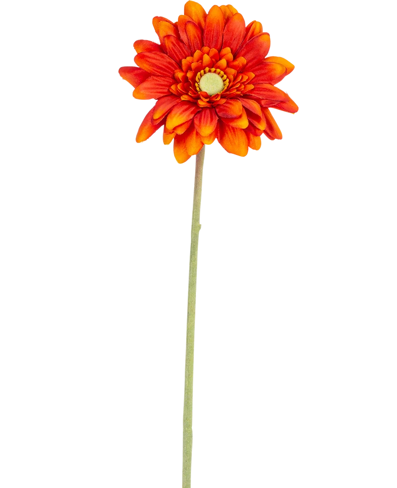 Kunstbloem Gerbera mini 47 cm zacht oranje