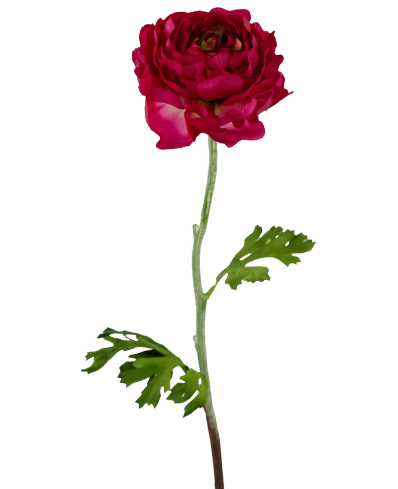 Kunstbloem Ranunculus 51 cm donkerroze
