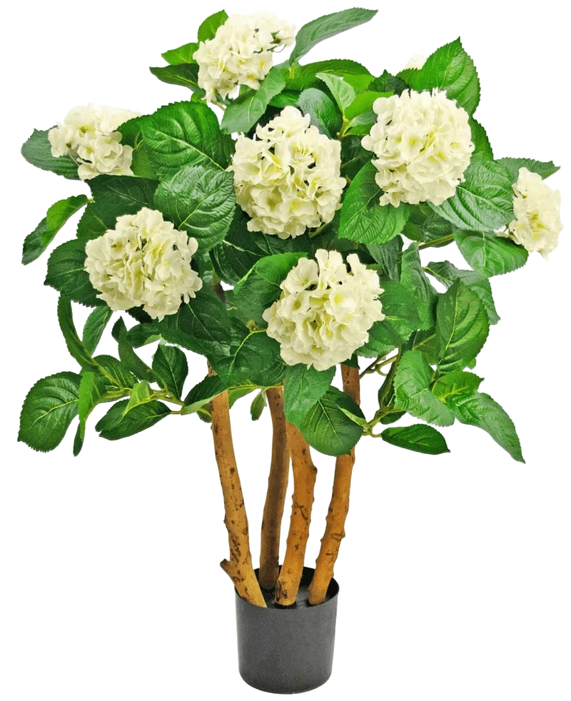 Kunstplant Hortensia UV 85 cm wit