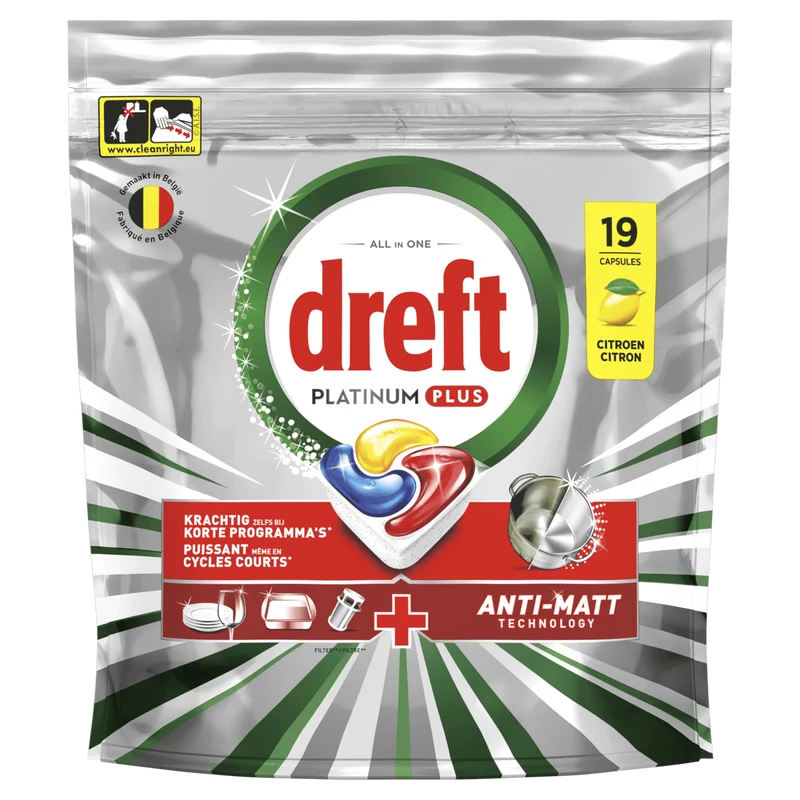 Dreft Platinum vaatwascapsules lemon