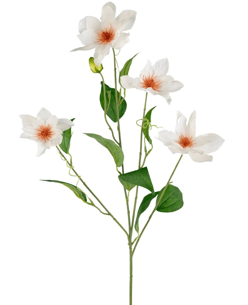 Kunstclematis Real Touch Wit 88cm