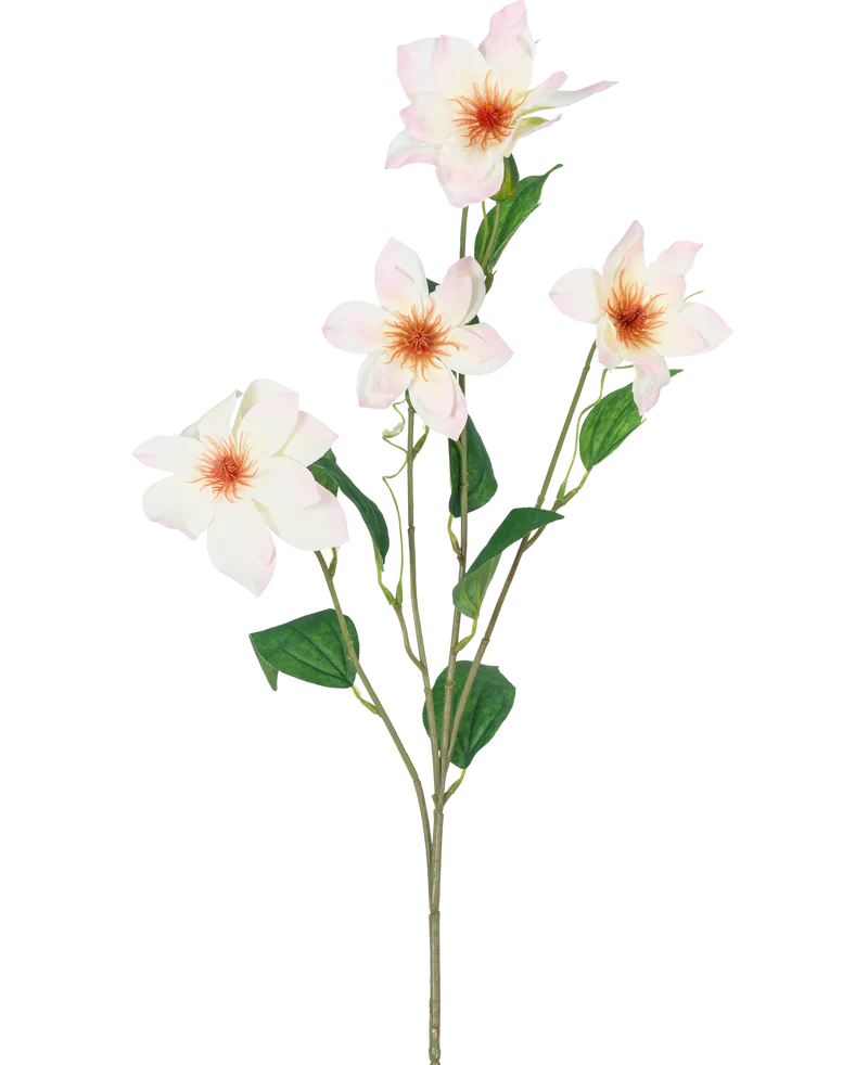 Kunstclematis Real Touch Roze/crème 88cm