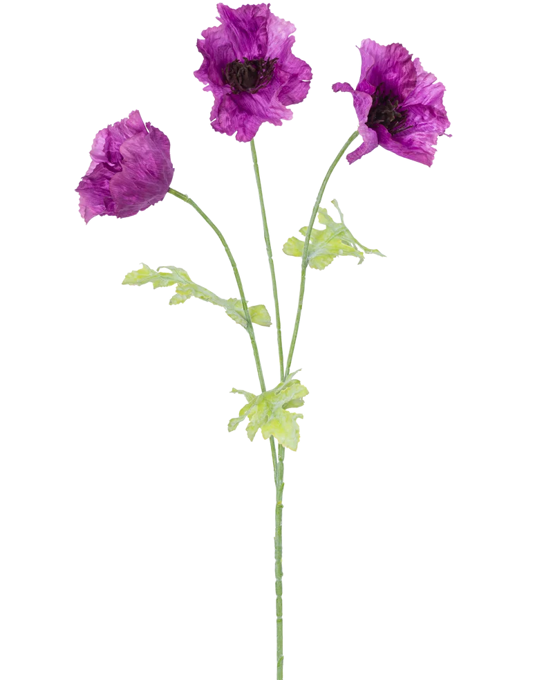 Kunstbloem Poppy 73 cm lila