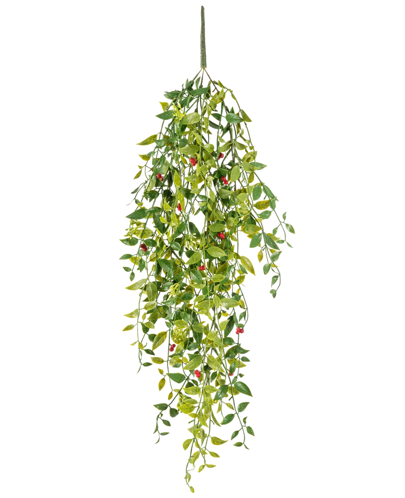 Kunst hangplant Gardenia met besjes 81 cm