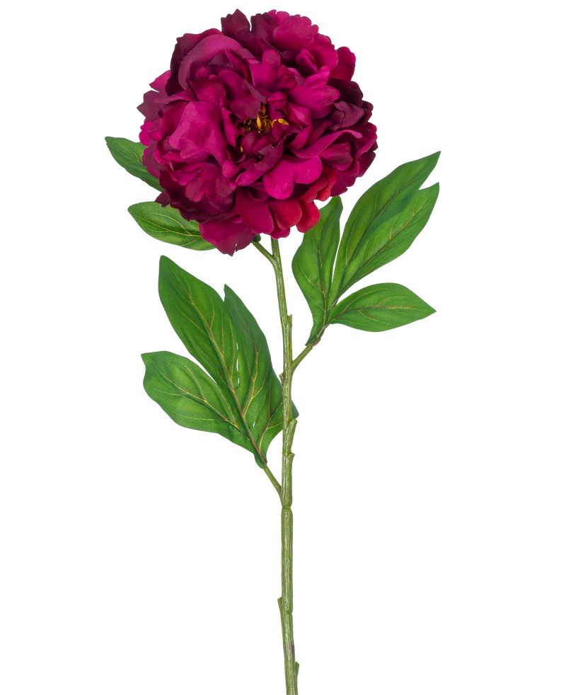 Kunstbloem Pioen 77 cm aubergine