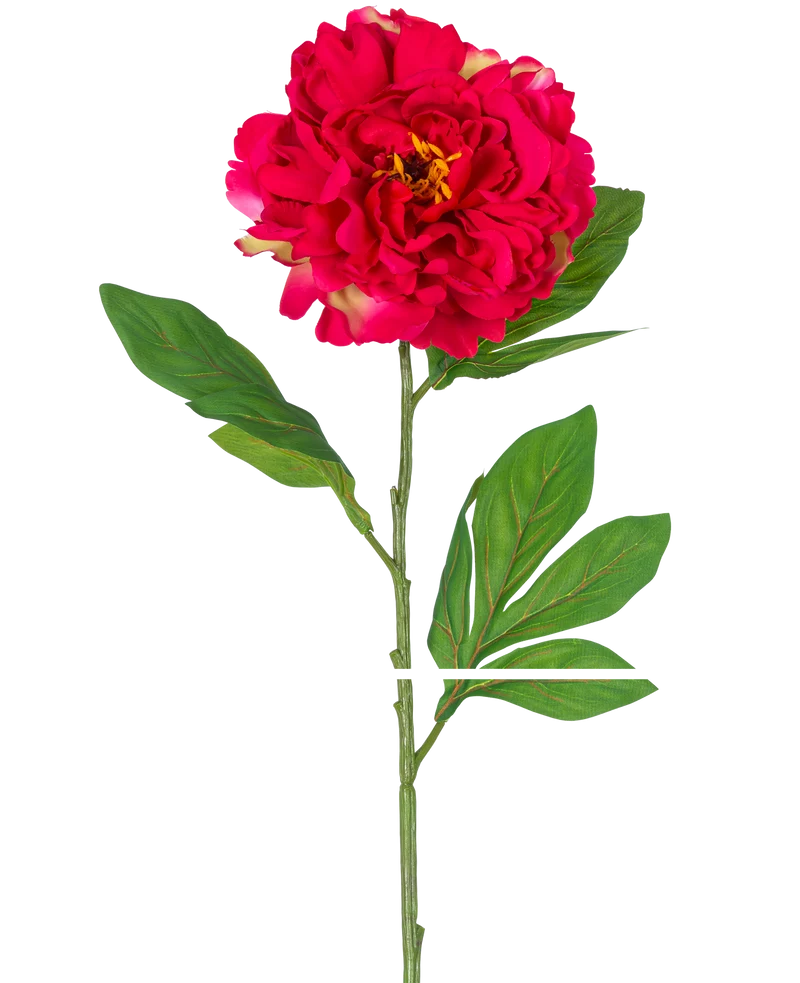 Kunstbloem Pioen 77 cm rood